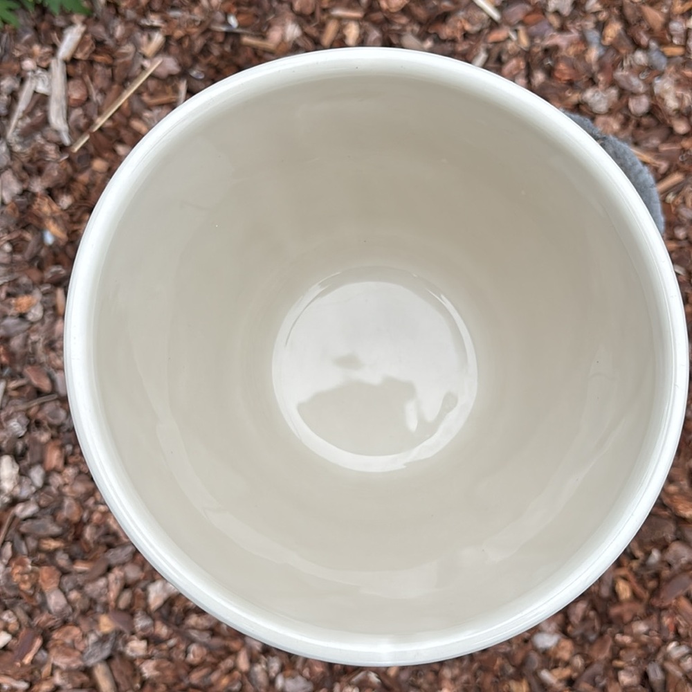 MCM Bitossi Cream Colored Bowl/Planter With Copper Leaves - Picture 3 of 9